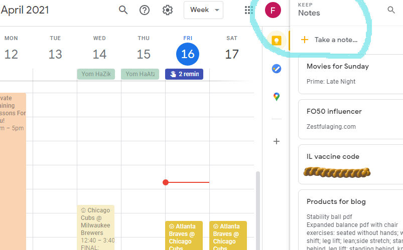 My Google Calendar with Google Keep helps me get focused and get happier.