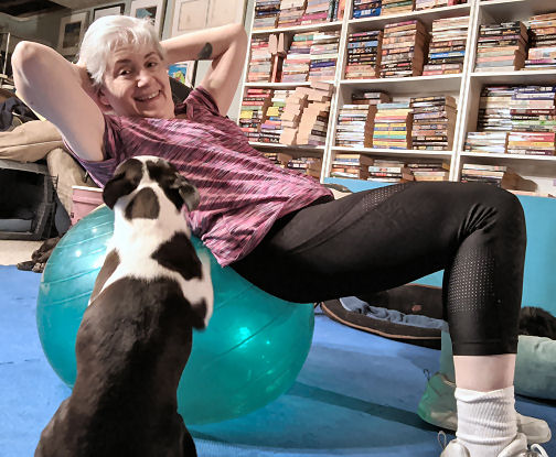 Some exercise can be fun - like crunches on the stability ball. If it's fun, and your body is a mirror of your emotions, then you'll be smiling inside and out.